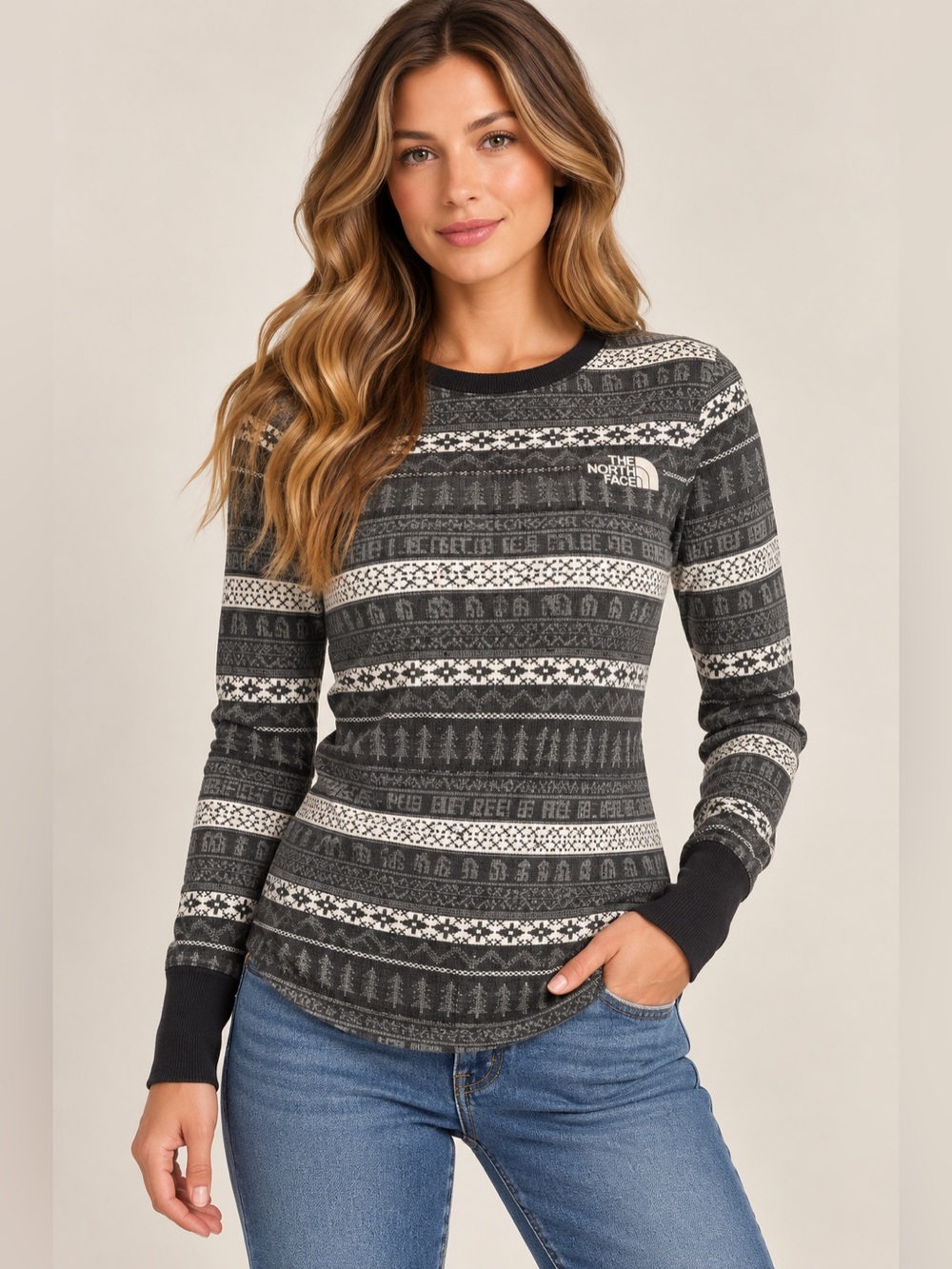The North Face Holiday Nordic Waffle Tee S Fair Isle